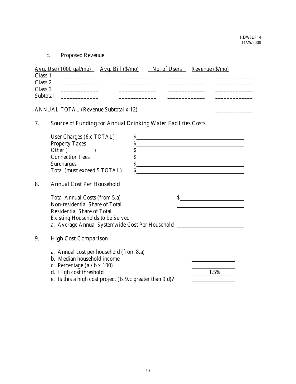 Form HDWILF14 Facilities Plan Checklist - Dwsirlf Loan Program - Mississippi, Page 13