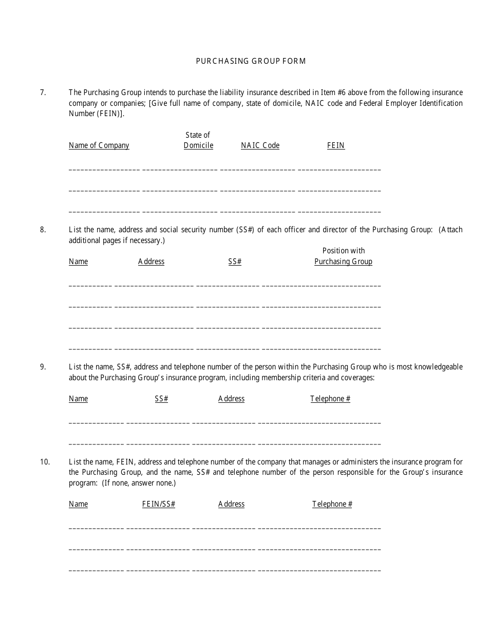 Purchasing Group Notice and Registration Form - Mississippi, Page 3