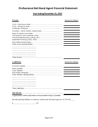 Professional Bail Bond Agent Financial Statement - Mississippi, Page 2
