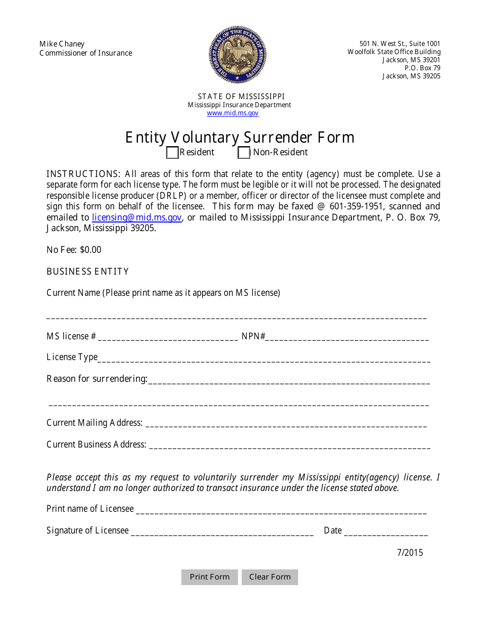 mississippi-entity-voluntary-surrender-form-fill-out-sign-online-and