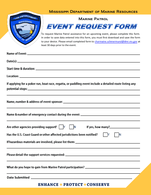 Event Request Form - Mississippi