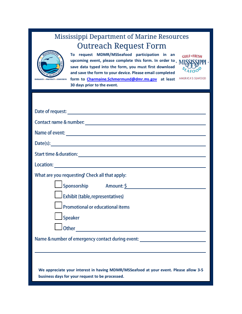 Outreach Request Form - Mississippi