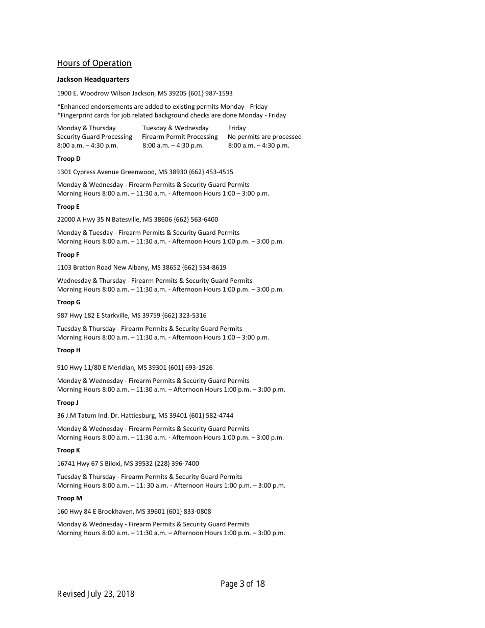 Individual Firearm Permit Form - Mississippi, Page 3
