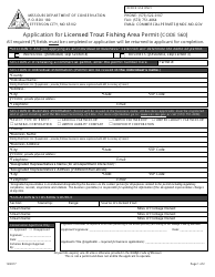&quot;Application for Licensed Trout Fishing Area Permit (Code 560)&quot; - Missouri
