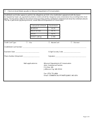 Application for Wildlife Hobby Permit (Code 530) - Missouri, Page 2