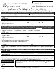 Document preview: Application for Field & Retriever Trial Permit (Code 650) - Missouri