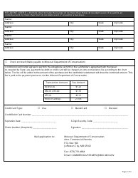 Application for Resident Fur Dealer Permit (Code 515) - Missouri, Page 2
