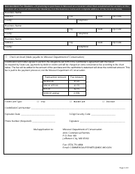 Application for Nonresident Fur Dealer Permit (Code 525) - Missouri, Page 2