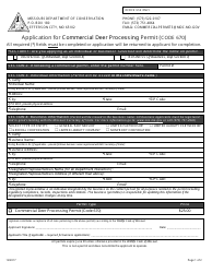 Application for Commercial Deer Processing Permit (Code 670) - Missouri