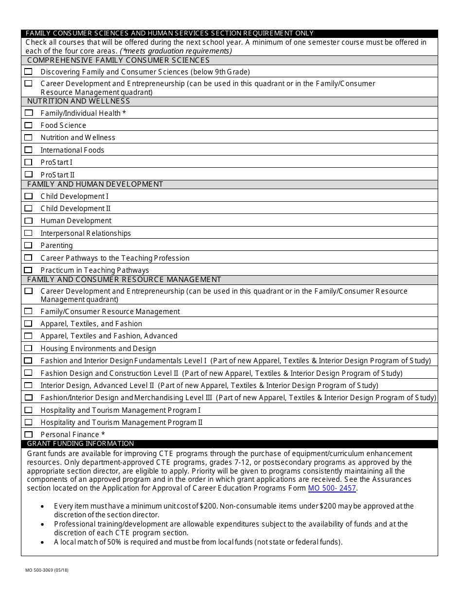 Form MO500-3069 50 / 50 Career Education Equipment / Educational Resource(S) Information - Missouri, Page 2