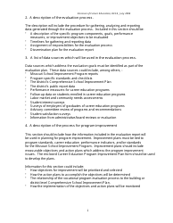Career Education Program Improvement Plan Form - Missouri, Page 2