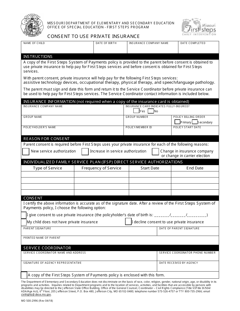 Form MO500-2996 - Fill Out, Sign Online and Download Fillable PDF ...