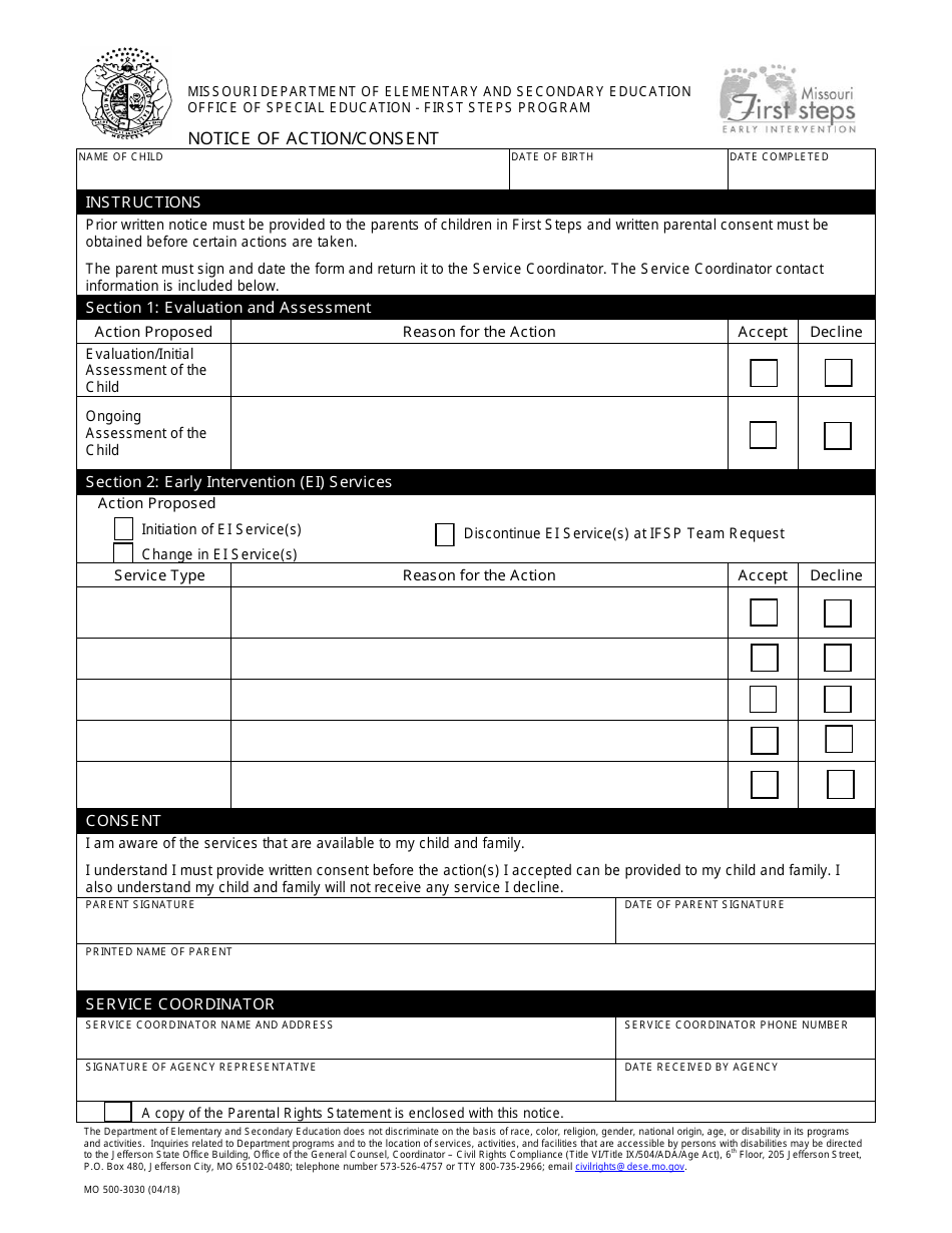 Form MO5003030 Fill Out, Sign Online and Download Fillable PDF