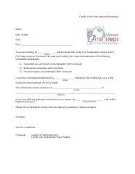 Document preview: Family Cost Participation Information Letter - Missouri