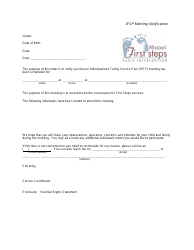 Document preview: Ifsp Meeting Notification Letter - Missouri