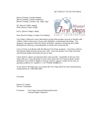 Document preview: No Contact After Referral Letter - Missouri