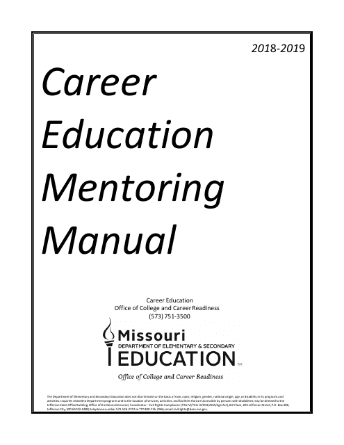 Career Education Mentoring Manual - Missouri Download Pdf