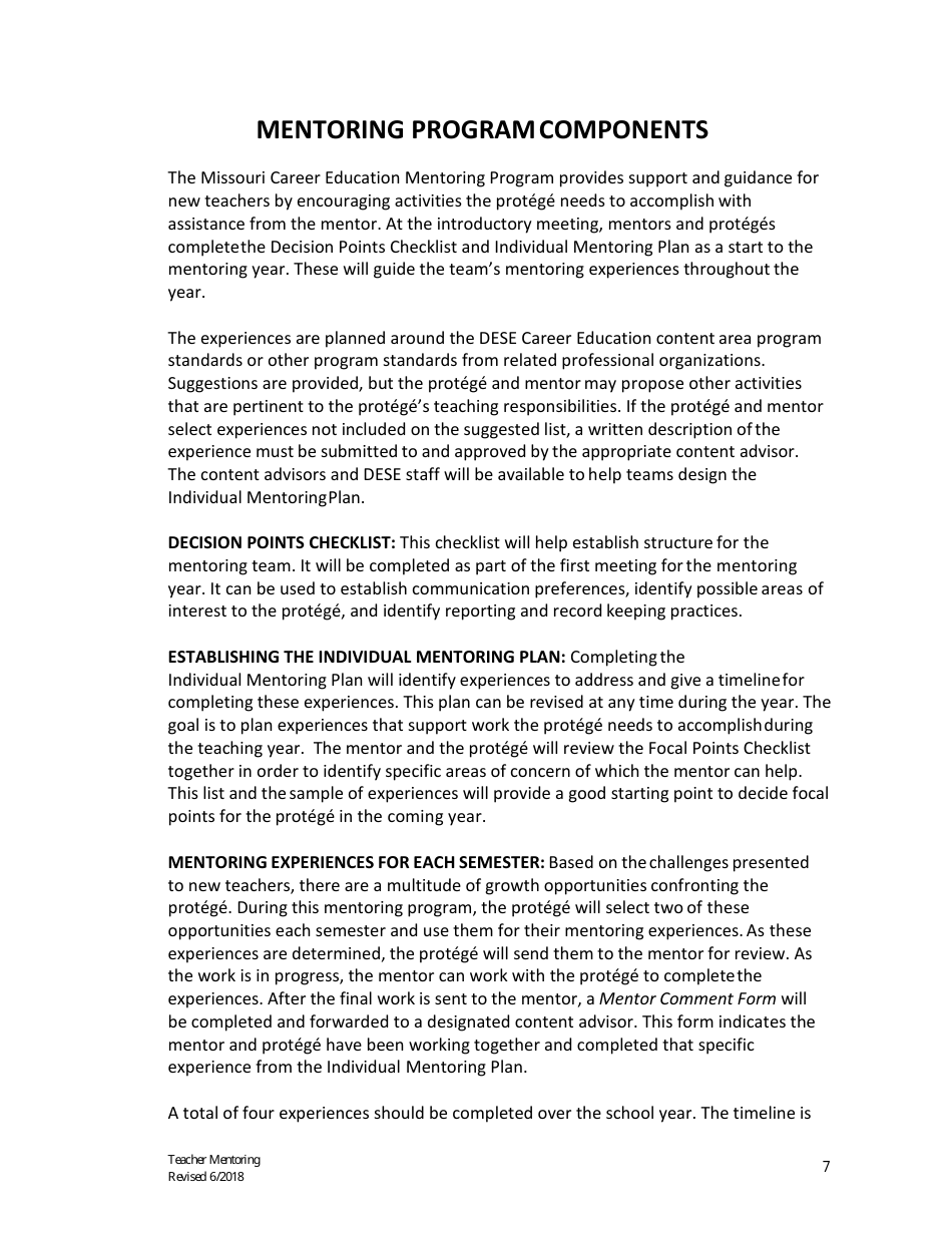 Career Education Mentoring Manual - Missouri, Page 8