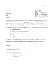 Document preview: Ineligible for First Steps - Missouri (Albanian)