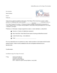 Document preview: Ineligible for First Steps Letter - Missouri (Bosnian)