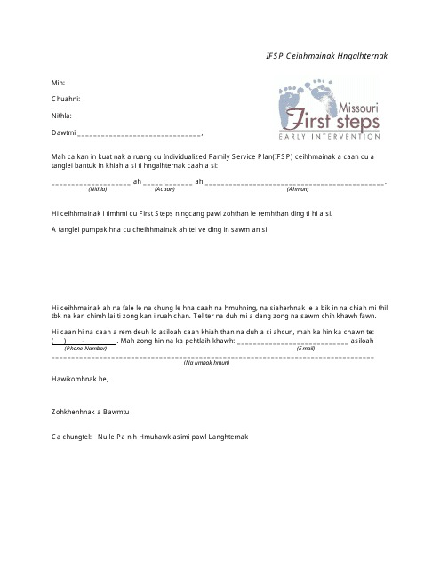 Ifsp Meeting Notification Letter - Missouri (Chin)