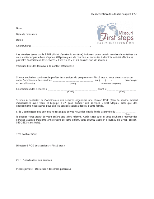 inactivate Record After Ifsp Letter - Missouri (French)