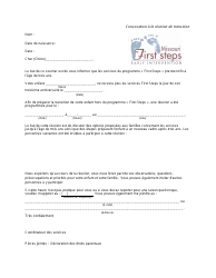Document preview: Transition Meeting Notification Letter - Missouri (French)