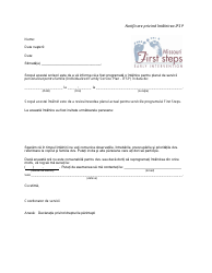 Document preview: Initial Ifsp Meeting Notification Letter - Missouri (Romanian)