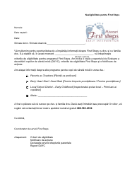 Document preview: Ineligible for First Steps Letter - Missouri (Romanian)