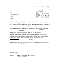Document preview: No Contact After Referral Letter - Missouri (Swahili)