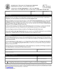 Document preview: Form MO500-2987 Notice of Action/Consent to Continue First Steps for Summer Third Birthday Children - Missouri (Vietnamese)