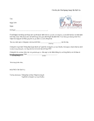 Document preview: Parent Request to Discontinue Service Letter - Missouri (Vietnamese)