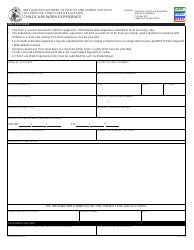 Document preview: Form MO580-3052 (BCC-71A) Child Care Work Experience - Missouri