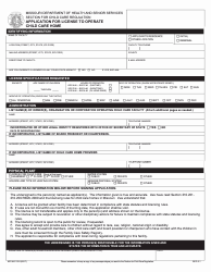Form MO580-1924 Application for License to Opera Te Child Care Home - Missouri