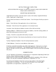 Document preview: Instructions for Form BCC-1 Application for License to Operate Group Child Care Home and Child Care Center - Missouri