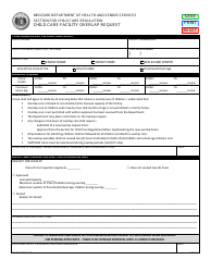 Document preview: Form MO580-1976 Child Care Facility Overlap Request - Missouri