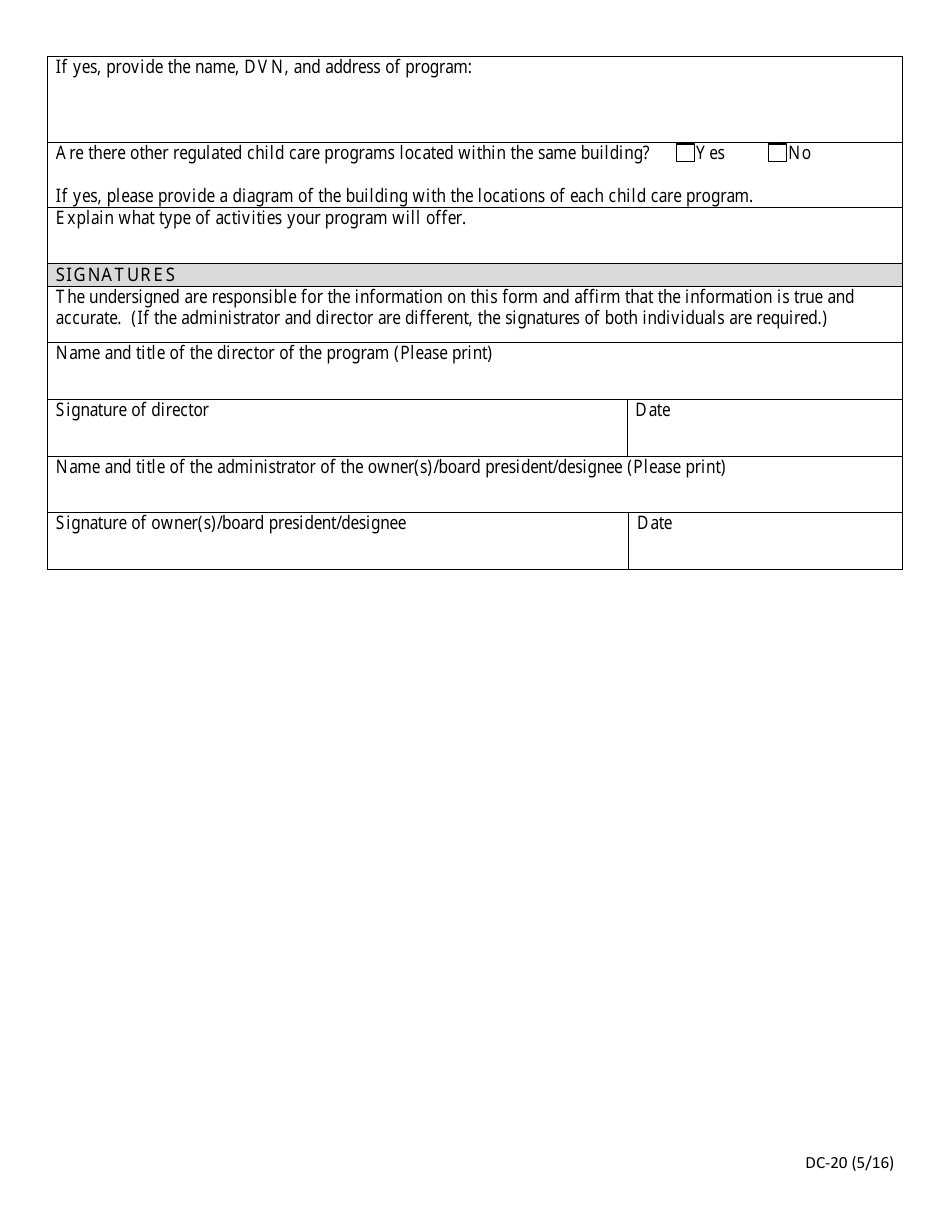 Form DC-20 Program Evaluation Questionnaire - Missouri, Page 3