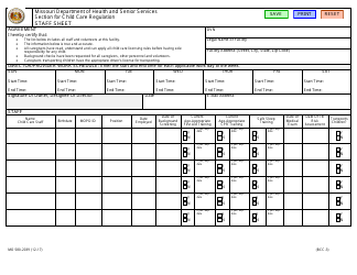 Form MO580-2039 Staff Sheet - Missouri