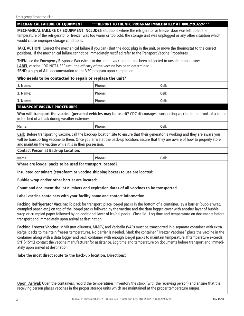 Missouri Emergency Response Plan Form - Fill Out, Sign Online and ...