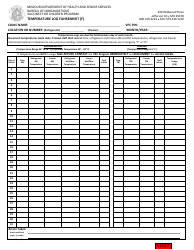Document preview: Form MO580-3171 Temperature Log Fahrenheit (F) - Missouri