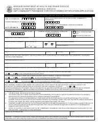 Emt-Community Paramedic Certification/Recertification Application Form - Missouri