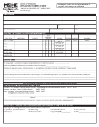 Application for Employment - Missouri