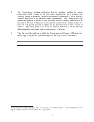 Application of Foreign Corporation for Certificate of Reciprocity to Act as a Fiduciary in Missouri - Missouri, Page 2