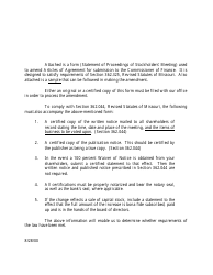 Statement of Proceedings of Stockholders&#039; Meeting - Missouri