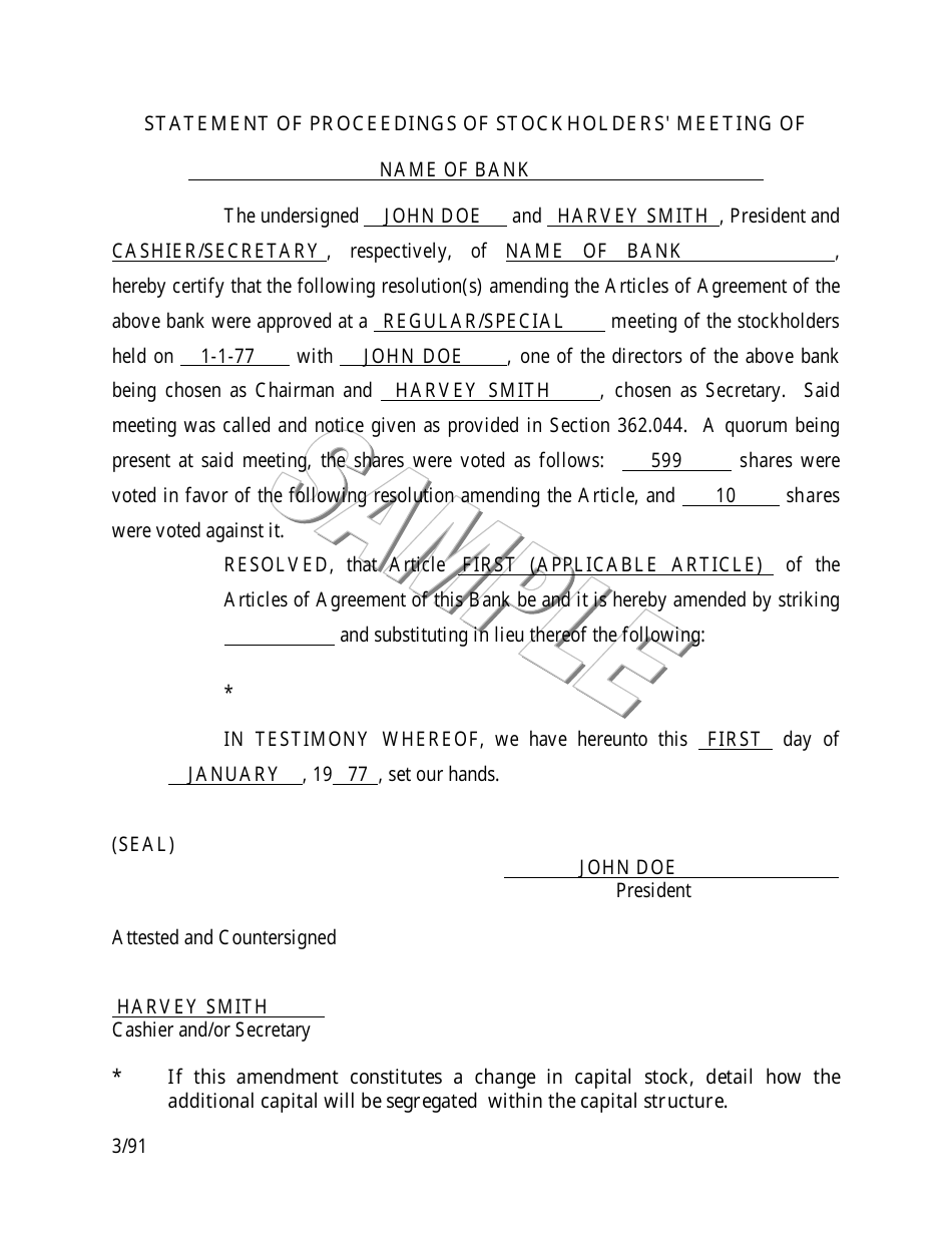 Statement of Proceedings of Stockholders Meeting - Missouri, Page 4