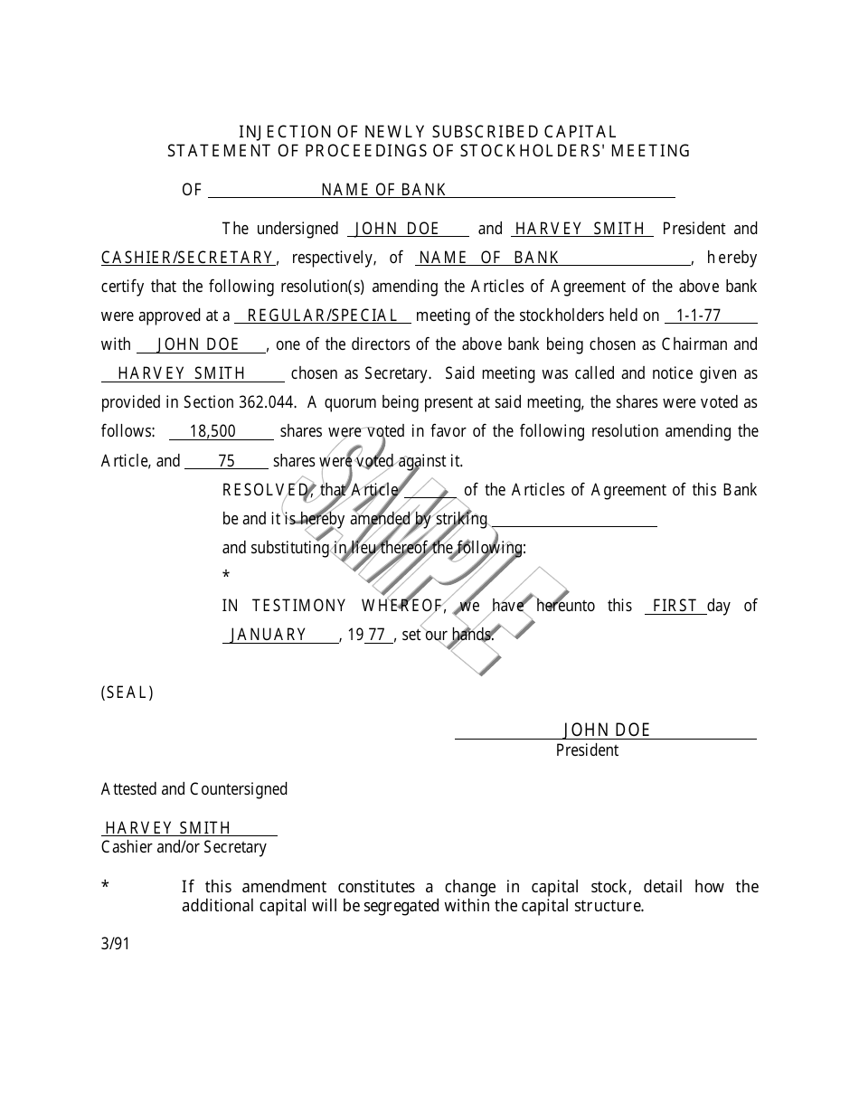 Statement of Proceedings of Stockholders Meeting - Missouri, Page 6
