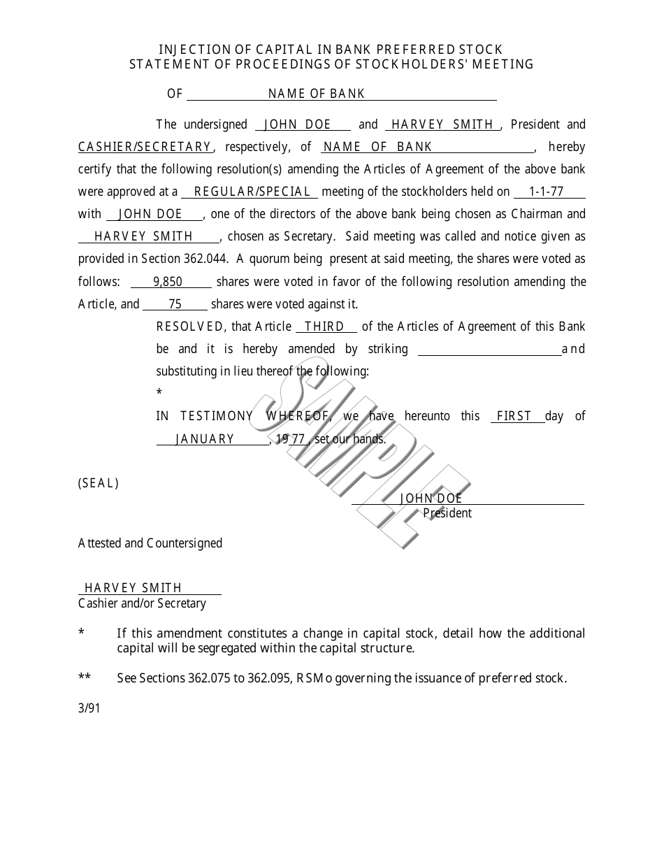 Statement of Proceedings of Stockholders Meeting - Missouri, Page 8