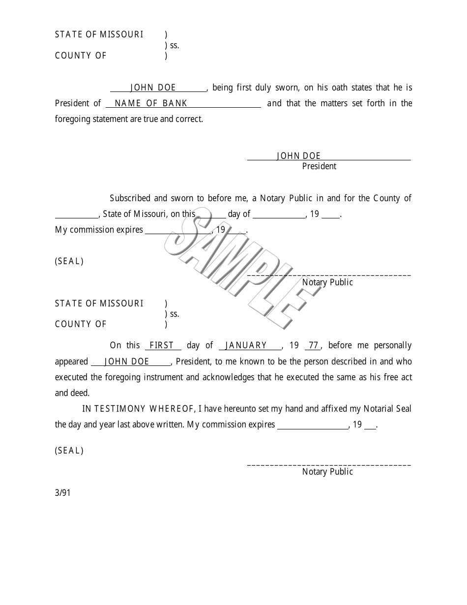 Statement of Proceedings of Stockholders Meeting - Missouri, Page 9