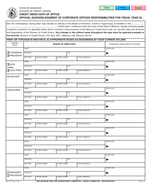 Form MO375-0776  Printable Pdf