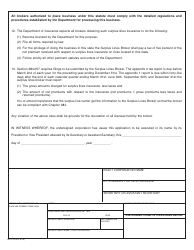 Form MO375-0474 Non-domestic Application for Approval to Write Excess and Surplus Lines Insurance - Missouri, Page 2